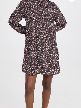 English Factory Floral Button Detail Mini Dress